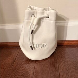 Dior Cream Drawstring Mini makeup Bag